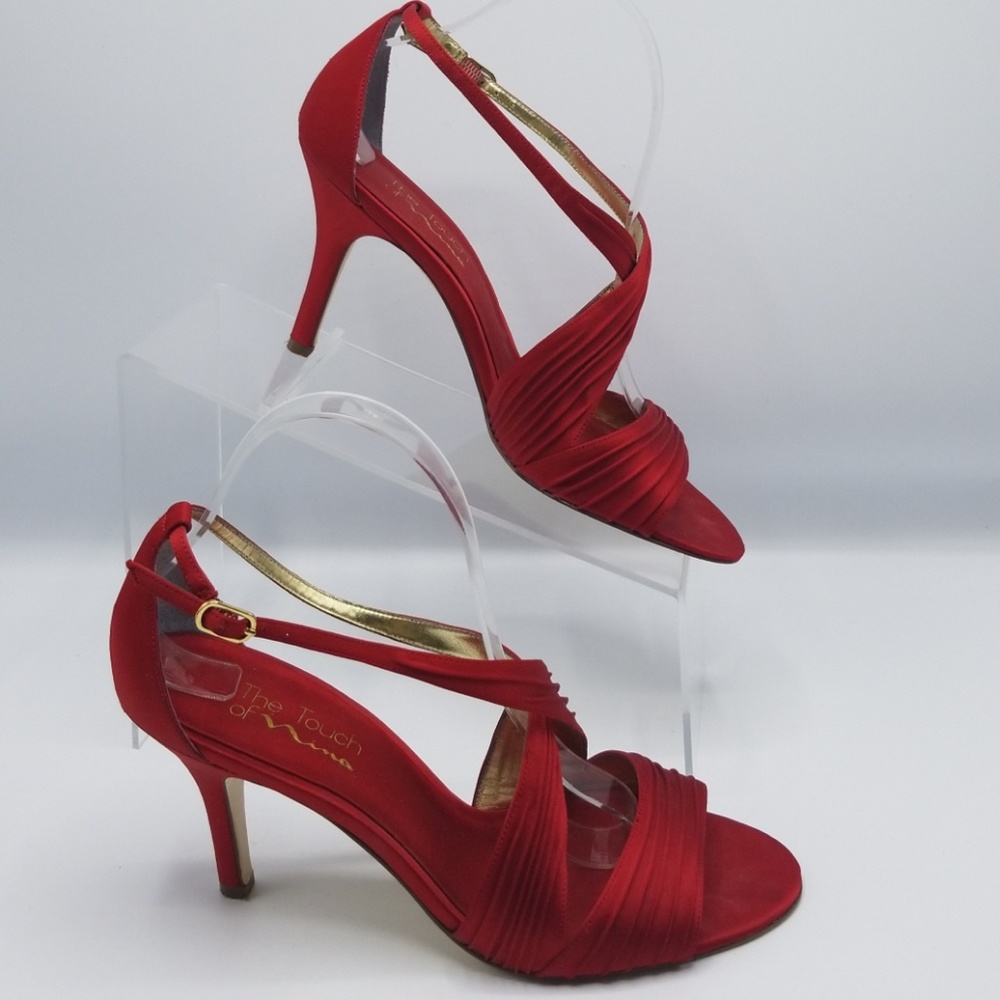 The Touch of Nina Red Danielle Satin Sandal